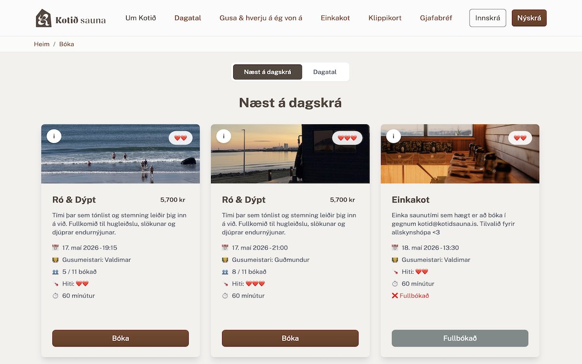 Kotið Sauna website
